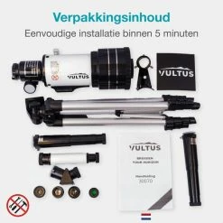 Vultus Telescoop - 150x Vergroting - Sterrenkijker Voor Kinderen/Beginners En Volwassenen - Inclusief Statief En Draagtas - Vultus 30070 - Wit -CeLaVi winkel 550x550 521