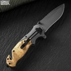 AdroitGoods Zakmes - Jachtmes - Houten Handvat - Survival Mes - Knife - Multitool - 22CM - Nova X46 - Opberghoes -CeLaVi winkel 550x550 60