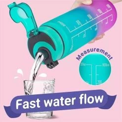 Merkloos Molly's® Drinkfles - Luxe Drinkfles - Water Bottle - Waterfles 1 Liter - Bidon- Motivatie Drinkfles - Tijdmarkering - Fruitfilter- Blauw/Paars - BLACK FRIDAY 2022 -CeLaVi winkel 550x550 603