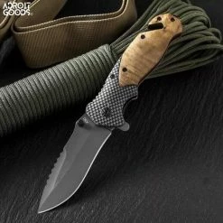 AdroitGoods Zakmes - Jachtmes - Houten Handvat - Survival Mes - Knife - Multitool - 22CM - Nova X46 - Opberghoes -CeLaVi winkel 550x550 63