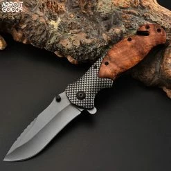 AdroitGoods Zakmes - Jachtmes - Houten Handvat - Survival Mes - Knife - Multitool - 22CM - Nova X46 - Opberghoes -CeLaVi winkel 550x550 64