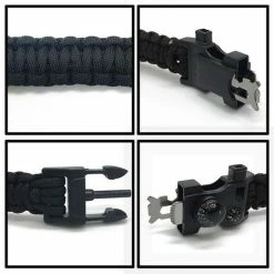 Paracord Survival Armband Met 15 Functies! - Zwart - Handige & Comfortabele Reisgadget Met 15 Functies! - Stoere Survival Multi Tool - Multi Tool - Inclusief Magnesium Vuurstarter -CeLaVi winkel 550x550 643