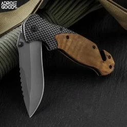 AdroitGoods Zakmes - Jachtmes - Houten Handvat - Survival Mes - Knife - Multitool - 22CM - Nova X46 - Opberghoes -CeLaVi winkel 550x550 65