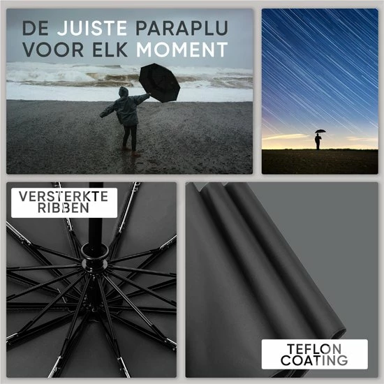 Famson Stormparaplu Opvouwbaar - Paraplu - Automatische Stormparaplu - Windproof - 10 Ribben 10 Famson Stormparaplu Opvouwbaar - Paraplu - Automatische Stormparaplu - Windproof - 10 Ribben - Afbeelding 8