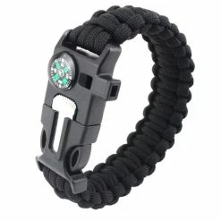 CAMPINGWISE Survival Paracord Armband Met 5 Functies In Zwart 7 CAMPINGWISE Survival Paracord Armband Met 5 Functies In Zwart -CeLaVi winkel 550x550 694