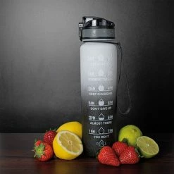 Nimma Motivatie Waterfles - 1 Liter Drinkfles - Met Tijdmarkeringen En Fruitfilter - Zwart Wit -CeLaVi winkel 550x550 7