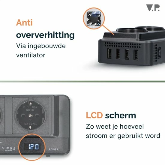 V.P.® Autolader 12V Splitter – Omvormer Auto 12V 230V – Sigarettenaansteker USB Oplader Splitter – Reisstekker Autostekker 5 V.P.® Autolader 12V Splitter – Omvormer Auto 12V 230V – Sigarettenaansteker USB Oplader Splitter – Reisstekker Autostekker - Afbeelding 3
