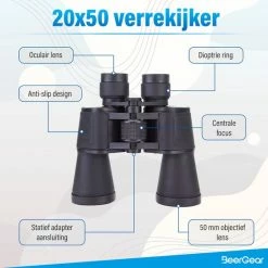 BeerGear Verrekijker Voor Volwassene Incl. Accessoires - Zwart - 20 X 50 - Binoculars / Spotting Scope / Vogelkijker -CeLaVi winkel 550x550 713