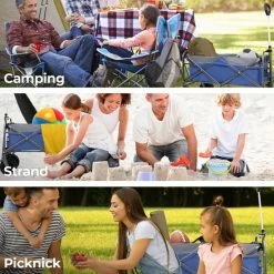 LifeGoods Bolderkar - Opvouwbaar - 80KG Draagkracht - 94L - Inklapbare Bolderwagen/Transportwagen - 2 Standen - Wasbaar Polyester - 98x45cm - Blauw/Grijs -CeLaVi winkel 550x550 746