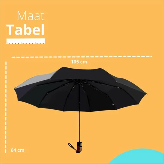 Bushifi Stormparaplu Paraplu - Opvouwbaar - Zwart - 10 Panelen - Polsband 5 Bushifi Stormparaplu Paraplu - Opvouwbaar - Zwart - 10 Panelen - Polsband - Afbeelding 3