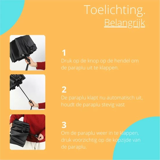 Bushifi Stormparaplu Paraplu - Opvouwbaar - Zwart - 10 Panelen - Polsband 8 Bushifi Stormparaplu Paraplu - Opvouwbaar - Zwart - 10 Panelen - Polsband - Afbeelding 6