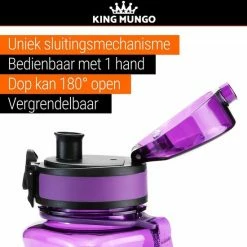 Drinkfles Herbruikbare Waterfles | 500 Ml Paars | Vaatwasserbestendig Drinkbus Bidon | King Mungo KMDF005 -CeLaVi winkel 550x550 802