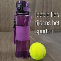 Drinkfles Herbruikbare Waterfles | 500 Ml Paars | Vaatwasserbestendig Drinkbus Bidon | King Mungo KMDF005 -CeLaVi winkel 550x550 805