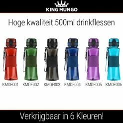 Drinkfles Herbruikbare Waterfles | 500 Ml Paars | Vaatwasserbestendig Drinkbus Bidon | King Mungo KMDF005 -CeLaVi winkel 550x550 806