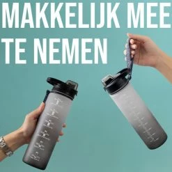 Merkloos Motivatie Drinkfles - Waterfles 1 Liter - Handige Drinktuit - Bidon 1L - BPA- & Lekvrij -CeLaVi winkel 550x550 822