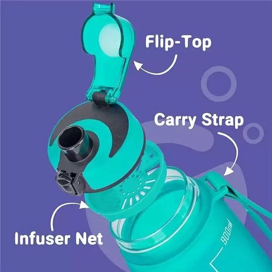 Merkloos Molly's® Drinkfles - Luxe Drinkfles - Water Bottle - Waterfles 1 Liter - Bidon- Motivatie Drinkfles Roze/Blauw - BLACK FRIDAY 2022 6 Merkloos Molly's® Drinkfles - Luxe Drinkfles - Water Bottle - Waterfles 1 Liter - Bidon- Motivatie Drinkfles Roze/Blauw - BLACK FRIDAY 2022 - Afbeelding 4