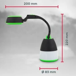 B.K.Licht - LED Kampeerlamp - Zaklamp - 3 In 1 Zaklantaarn Voor Kinderen - Tafellamp - Tentlamp - Opvouwbaar - Zwart Groen - 140 Lumen - IP20 -CeLaVi winkel 550x550 857