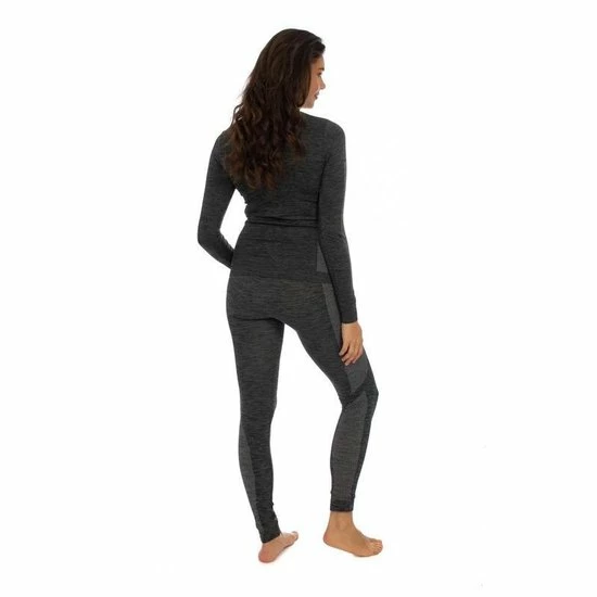 Merkloos Thermo Onderkleding Set Voor Dames Zwart Melange - Maat M - Shirt Lange Mouw En Broek - Wintersport Kleding - Thermokleding 4 Merkloos Thermo Onderkleding Set Voor Dames Zwart Melange - Maat M - Shirt Lange Mouw En Broek - Wintersport Kleding - Thermokleding - Afbeelding 2