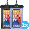 Waterdichte Telefoonhoesjes - Drybag Set Van 2 Stuks - Onderwater Hoesje Telefoon Voor Alle Telefoons - Waterdicht Telefoonhoesje Earkings - Zwart & Donker Blauw