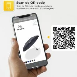 NovaQ Storm Paraplu Opvouwbaar - Grijs - Polsband - Automatisch Uitklapbaar - Tot 100km P/u Windproof - 110 Cm - 12 Panelen -CeLaVi winkel 550x551 5