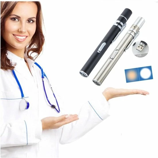 Merkloos 2 Stuks RVS Penlight - Usb Oplaadbare Zaklamp Zwart - Zilverkleur 7 Merkloos 2 Stuks RVS Penlight - Usb Oplaadbare Zaklamp Zwart - Zilverkleur - Afbeelding 5