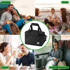 Brisby 4 Laags Geïsoleerde Koeltas - Lunchtas 12 Liter - Extra Ruimte Uitvouwbaar- Zwart -CeLaVi winkel 550x551 9