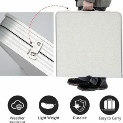 MaxxGarden Opvouwbare Picknicktafel - Biertafel Met Banken - Vouwtafel - Campingtafel Set - Wit - 120 X 70cm -CeLaVi winkel 550x555 4