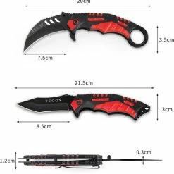 Tecqx Dragon Zakmes Extreme - Opvouwbaar - Discreet - Survival Mes - Tactical Knife - 21.5cm - Broekclip - Vlijmscherp - RVS - Zwart -CeLaVi winkel 550x559 3