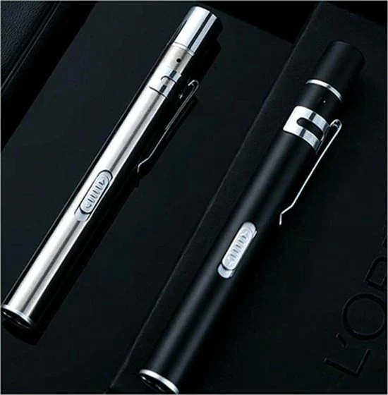 Merkloos 2 Stuks RVS Penlight - Usb Oplaadbare Zaklamp Zwart - Zilverkleur 9 Merkloos 2 Stuks RVS Penlight - Usb Oplaadbare Zaklamp Zwart - Zilverkleur - Afbeelding 7