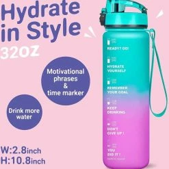 Merkloos Molly's® Drinkfles - Luxe Drinkfles - Water Bottle - Waterfles 1 Liter - Bidon- Motivatie Drinkfles - Tijdmarkering - Fruitfilter- Blauw/Paars - BLACK FRIDAY 2022 -CeLaVi winkel 550x563 1