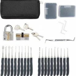 ProSolve 34 Delige Lockpick Set Voor Beginners En Gevorderden Met 2x Oefenslot Een Opberghoes En Opberg Doosjes - Lockpicking Set - Survival Kit - Gereedschapset - Doorzichtig Slot Transparant - Black Friday 2022 Deals - Slotenmaker -CeLaVi winkel 550x566 5