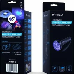 TIKKENS UV Lamp XXL - UV Zaklamp -100 Ultraviolet LED's - Blacklight Zaklamp - Detector Urine/Vals Geld/Overige Vlekken - 395nm -CeLaVi winkel 550x568 2