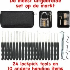 ProSolve 34 Delige Lockpick Set Voor Beginners En Gevorderden Met 2x Oefenslot Een Opberghoes En Opberg Doosjes - Lockpicking Set - Survival Kit - Gereedschapset - Doorzichtig Slot Transparant - Black Friday 2022 Deals - Slotenmaker -CeLaVi winkel 550x574 5