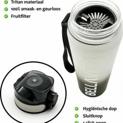 BELLAVITA Drinkfles - Wit / Zwart - Waterfles - Drinkfles Volwassenen - Drinkfles Kinderen - Fles - 1 Liter - 1000ml - Tritan - Fruitfilter - Filter - Black Friday - Sinterklaas - Kerst - BPA-vrij - 100% Lekvrij 13 BELLAVITA Drinkfles - Wit / Zwart - Waterfles - Drinkfles Volwassenen - Drinkfles Kinderen - Fles - 1 Liter - 1000ml - Tritan - Fruitfilter - Filter - Black Friday - Sinterklaas - Kerst - BPA-vrij - 100% Lekvrij -CeLaVi winkel 550x574 9