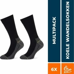 Stapp 6-Pack Koele Wandelsokken Walker 4425.699 - Zwart - Unisex - Maat 47-50