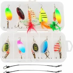 PredaCon Kunstaas Spinner Set 'Tropical' Met Stalen Onderlijnen - 13-delig - Blinker Set - Snoek, Forel & Baars Vissen - Spinners Hengelsport - Kunstaas Roofvissen