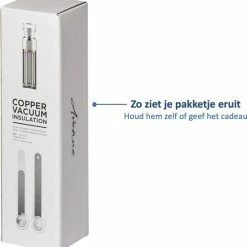 Avenue Thermosfles - RVS - 650ML - Drinkfles - Waterfles - Dubbelwandig - Koperen Binnenwand - Vacuüm Geïsoleerd - Insulated Travel Mug - Warme En Koude Dranken - Grijs - Gift - Cadeau -CeLaVi winkel 550x578 1