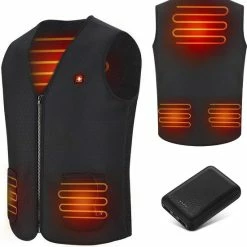KIMO DIRECT Verwarmde Bodywarmer Met 10.000 MAh Powerbank - Voor Motor/Ski/Kamperen/Vissen - Unisex