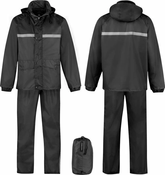 BJØRNSON Dusch Regenpak Dames & Heren - Waterdicht - Maat M - Zwart 3 BJØRNSON Dusch Regenpak Dames & Heren - Waterdicht - Maat M - Zwart