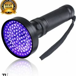 TIKKENS UV Lamp XXL - UV Zaklamp -100 Ultraviolet LED's - Blacklight Zaklamp - Detector Urine/Vals Geld/Overige Vlekken - 395nm