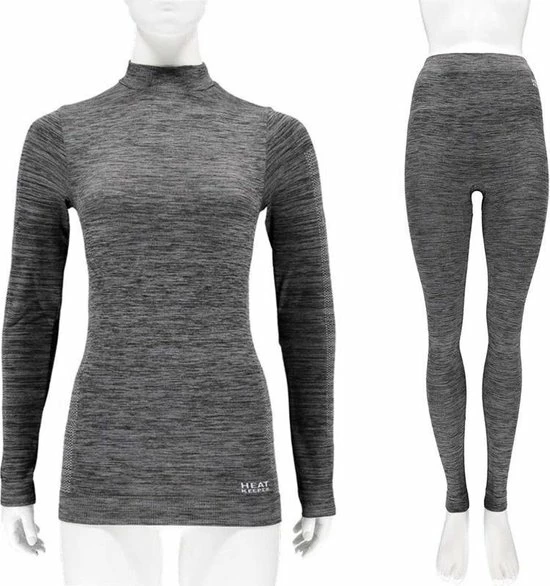 Merkloos Thermo Onderkleding Set Voor Dames Zwart Melange - Maat M - Shirt Lange Mouw En Broek - Wintersport Kleding - Thermokleding 6 Merkloos Thermo Onderkleding Set Voor Dames Zwart Melange - Maat M - Shirt Lange Mouw En Broek - Wintersport Kleding - Thermokleding - Afbeelding 4