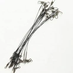 PredaCon Stalen Onderlijn - 10 Stuks - Zwart - 30cm - 14kg - Roofvis Kunstaas Onderlijnen - Snoek Onderlijn