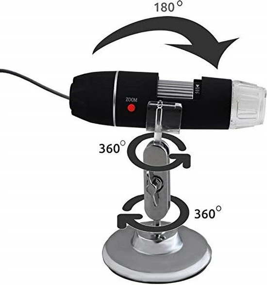 Malatec Digitale USB Microscoop - Microscoop Camera - 50-1600 X Vegroting Met 8x LED Verlichting 5 Malatec Digitale USB Microscoop - Microscoop Camera - 50-1600 X Vegroting Met 8x LED Verlichting - Afbeelding 3