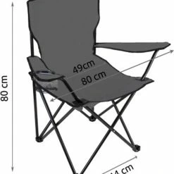 Campingstoel - Inklapbaar Visstoel - Vouwstoel - Comfortabel - Opvouwbaar Stoel - Max. 120 KG - Grijs - Rheme -CeLaVi winkel 550x598 9