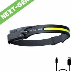 Solstedt LED Hoofdlamp - USB Oplaadbaar - Bewegingssensor - 200m Bereik - 5 Lichtstanden - Outdoorverlichting - Verstelbaar - Multifunctioneel - Waterdicht