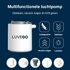 Luvego Luchtbed Pomp MINI PUMP - Oplaadbare Luchtbedpomp - 400LM Lantaarn - 3-in-1 -CeLaVi winkel 550x606 1