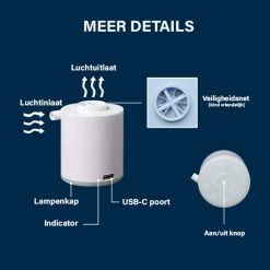 Luvego Luchtbed Pomp MINI PUMP - Oplaadbare Luchtbedpomp - 400LM Lantaarn - 3-in-1 -CeLaVi winkel 550x606 2