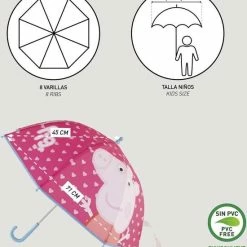 Merkloos Kinder Paraplu Peppa Pig Roze 71 Cm - Disney Paraplus Voor Kinderen -CeLaVi winkel 550x610 4