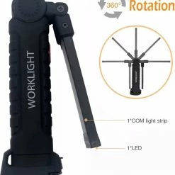 TLVX LED Werklamp Oplaadbaar Groot - Accu LED Lamp - LED Zaklamp - Magneet LED Lamp - Looplamp LED - Worklight - Garage Lamp - Dimbaar - Haak - Magnetisch - Magneet Voet - Zwenkarm - 2000 Lumen -CeLaVi winkel 550x612