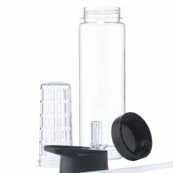 Merkloos Waterfles Met Naam - Drinkfles Met Rietje - Fruit Filter Infuser - 700 Ml - Zwart - Schoencadeautjes Sinterklaas -CeLaVi winkel 550x615 3
